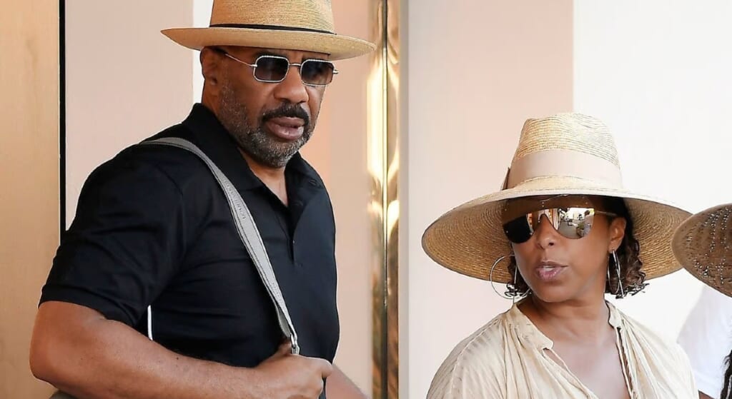 Steve Harvey and wife Marjorie on vacation.
